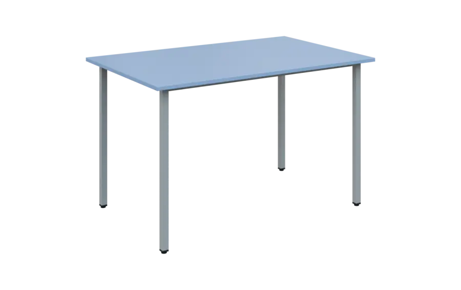 JSB 120N Jídelní stůl 1200 x 800 mm, deska blankyt / podnož stříbrná